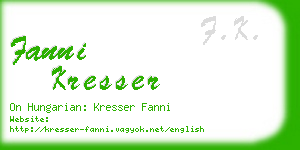 fanni kresser business card